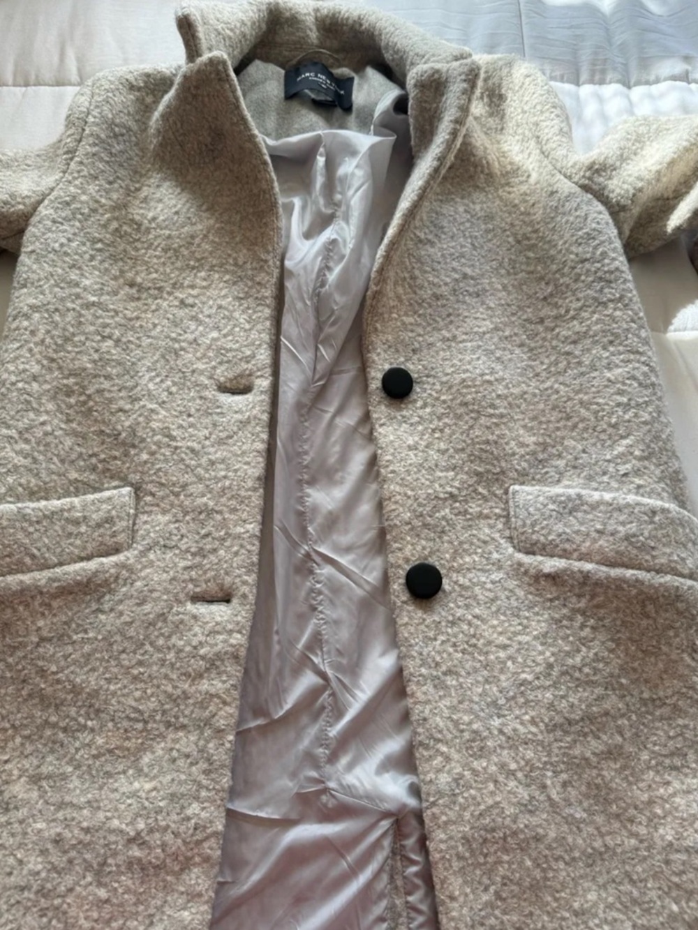 Andrew Marc Jacket New York Women’s Light Gray Single-Breasted Wool Blend - Picture 7 of 9